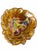 Glass Vintage Iridescent Amber Carnival Glass Grape & Leaf Ruffled Bowl 7.75" Floral For Sale - Image 7 of 10