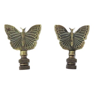 Pair of Butterfly Lamp Finials Butterflies For Sale