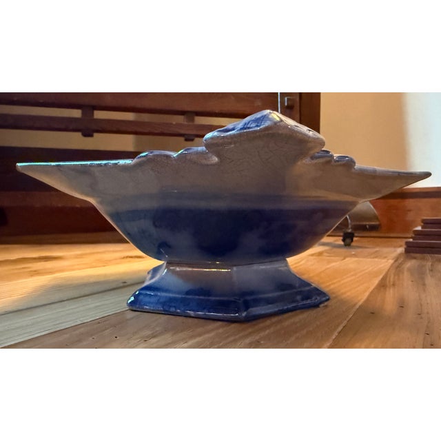 Early 19th Century Antique Blue and White Pottery Server J. Clementson 19th Century English Ironstone Transferware For Sale - Image 5 of 18