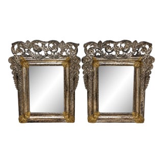 Pair of 19th Century Silvered Baroque Revival Mirrors For Sale