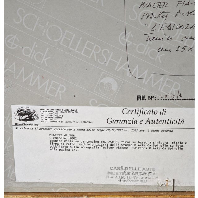 Walter Piacesi, The Newsstand, Mixed Media on Cardboard For Sale - Image 12 of 16