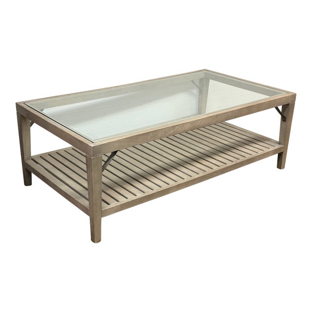 Crate & Barrel Boardwalk Coffee Table For Sale