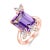 Contemporary Kai Amethyst White Sapphire Butterfly Ring in 14k Gold Ring, size 7.5 For Sale - Image 3 of 11