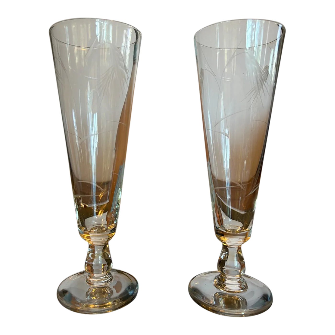 Pair of Vintage Mid Century Modern Chámpagne Flutes by Sasaki ...