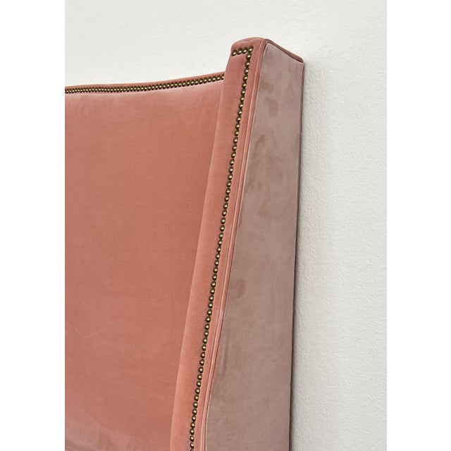 Mitchell Gold Bob Williams Pink Velvet Queen Bed For Sale In Austin - Image 6 of 9