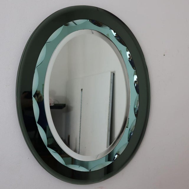 Glass Three-Level Oval Mirror in the style of Cristal Art, Italy, 1960s For Sale - Image 7 of 7