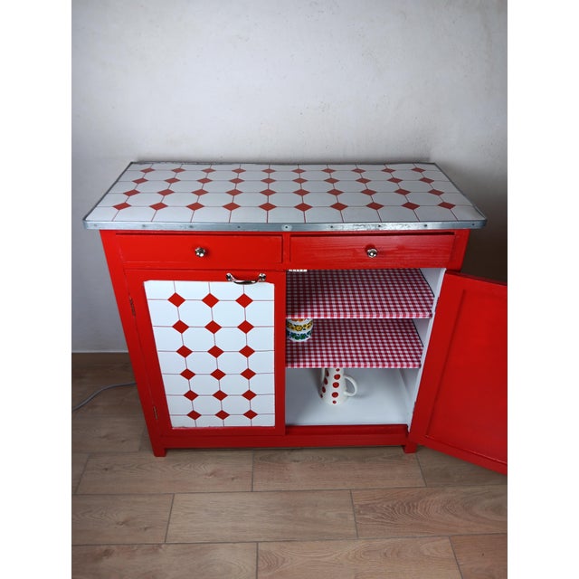 Wood Parisian-Style Enameled Sheet Metal Sideboard, 1930s For Sale - Image 7 of 18