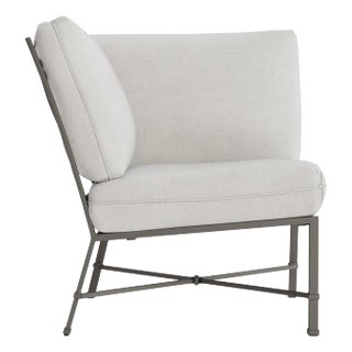 Brown Jordan Venetian Corner Sectional, Mica frame with Fusion Dove fabric For Sale