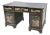 Chinoiserie Hand Painted Black Lacquer Partners Desk For Sale