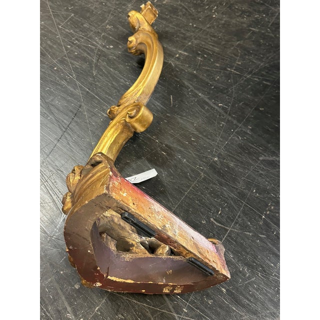 Vintage Italian Giltwood Marble Top One Leg Hall Table For Sale - Image 10 of 11