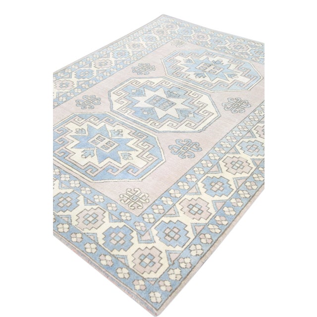 Blue Vintage Turkish Oushak Rug 5'10" x 7'9" For Sale - Image 8 of 10