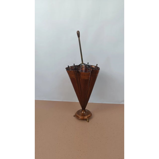 Mid-Century Modern Umbrella Stand in Copper, 1960s For Sale - Image 3 of 10