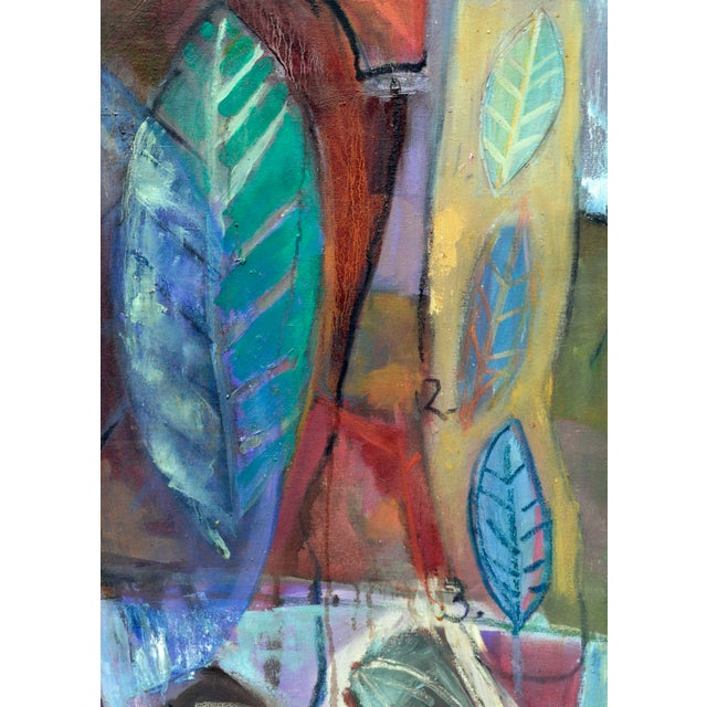 Abstract Expressionist Leaves - San Francisco School in Oil on Canvas by Kristin Cohen For Sale - Image 4 of 7