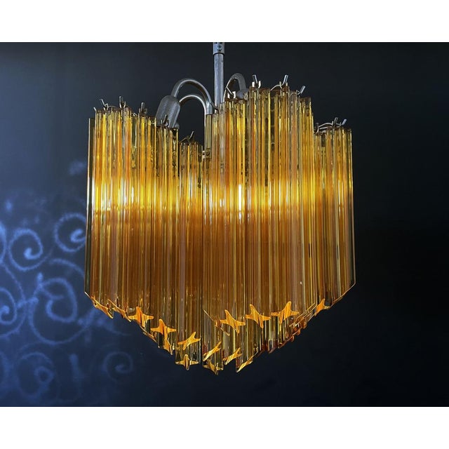 1990s Modern Quadriedri Glass Chandelier, 1990s For Sale - Image 5 of 18
