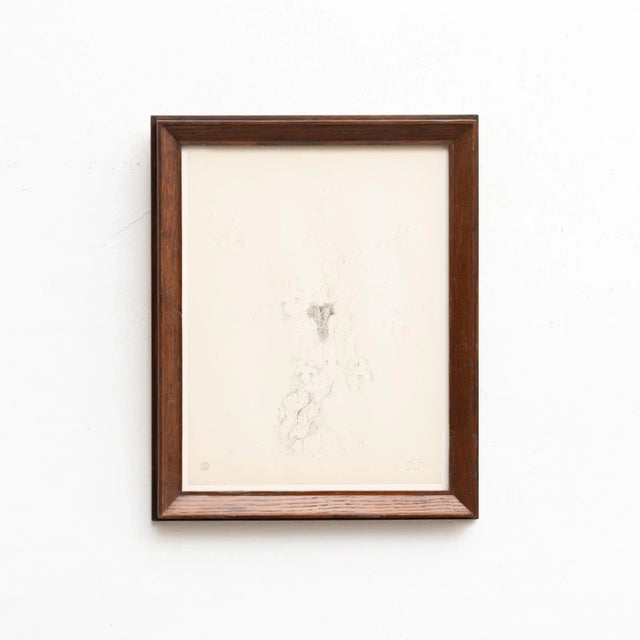 Pointillist drawing by Dora Maar. Authenticity stamp of the auction that took place in 1998 in Paris. Black ink on cream...