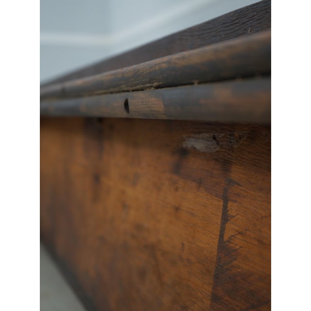 Antique Approx. 6 Ft Solid Oak Church Pew For Sale - Image 18 of 18