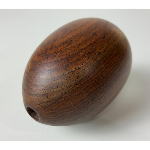 Chestnut Pair of 1950s Exotic Turned Wood Vessels - Weed Pots For Sale - Image 8 of 10