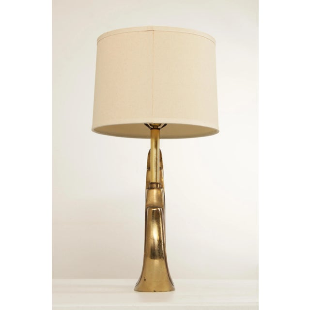 Modern 1960s Pierre Cardin Style Modernist Brass Table Lamps - A Pair For Sale - Image 3 of 13