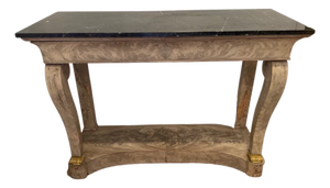 Empire Marble Top Antique Console W/ Drawer