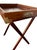 Vintage Campaign-Style Butler’s Tray Table – Mahogany Folding X-Frame With Brass Hardware, Removable Serving Tray For Sale - Image 12 of 12