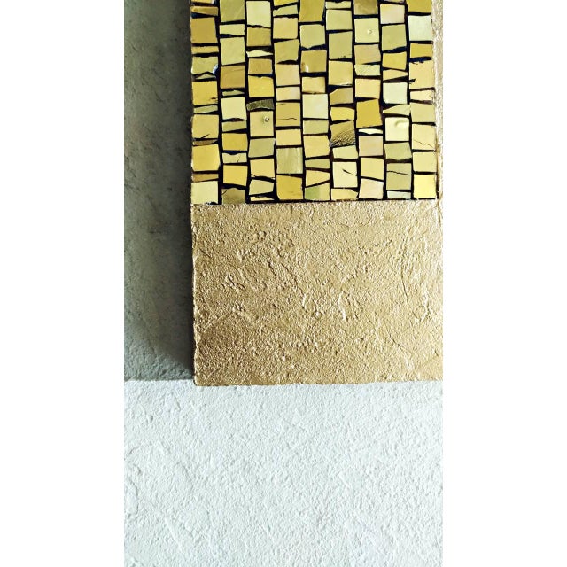 Gold "Podium" Contemporary Abstract Mixed-Media Wall Sculpture For Sale - Image 8 of 9