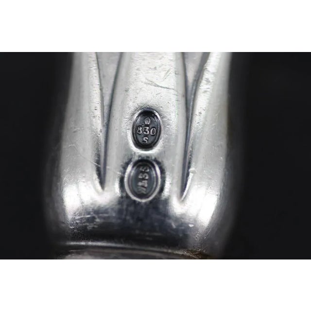 Silver Lotus Cutlery in Silver 830, 1940s, Set of 24 For Sale - Image 8 of 13