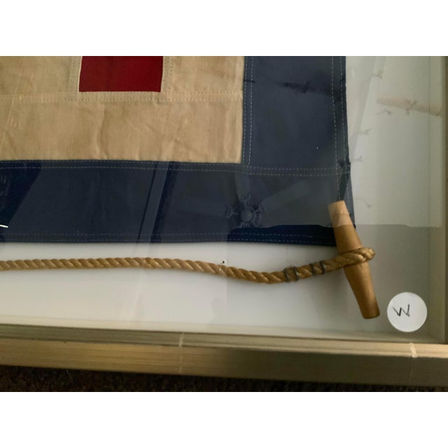 Traditional Cotton Nautical Signal Flag for Letter W For Sale - Image 3 of 5