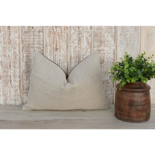 Brown Jha Antique Indian Folk Lumbar Pillow For Sale - Image 8 of 10