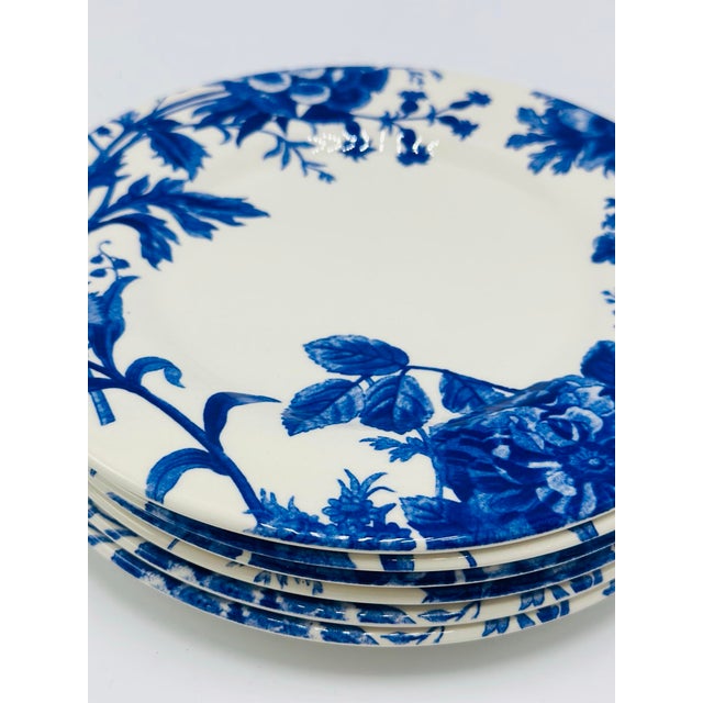 Royal Blue Set of Six Royal Stanford Dinner Plates in Blue and White For Sale - Image 8 of 8