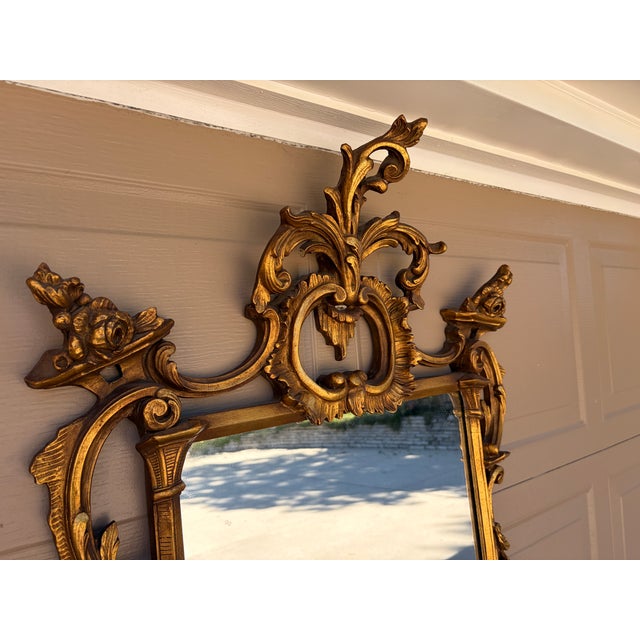 Early 20th Century Early 20th Century French Louis XV Carved Giltwood Wall Mirror For Sale - Image 5 of 18