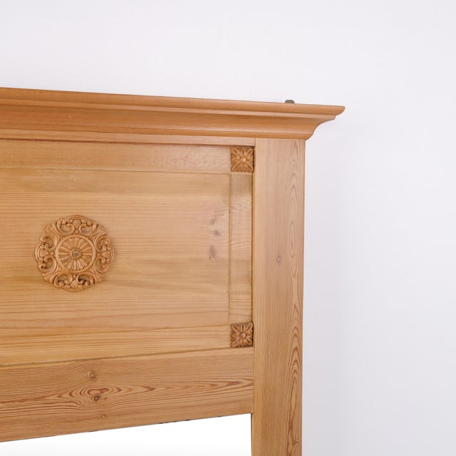 1940s Rectangular Mirror in Pine with Carved Details, 1940s For Sale - Image 5 of 8