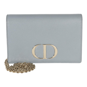 Blue Grained Calfskin 30 Montaigne 2-in-1 Pouch