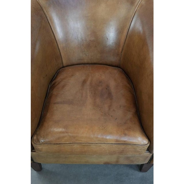 Club Armchair in Light Cognac Sheepskin For Sale - Image 6 of 14