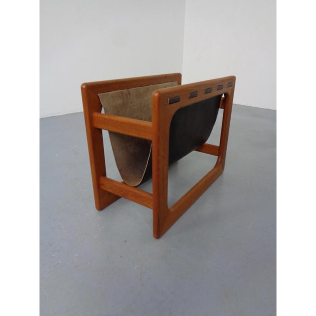 1960s Teak & Suede Magazine Rack from Aksel Kjersgaard for Salin Mobler, Denmark, 1960s by Aksel Kjersgaard For Sale - Image 5 of 11