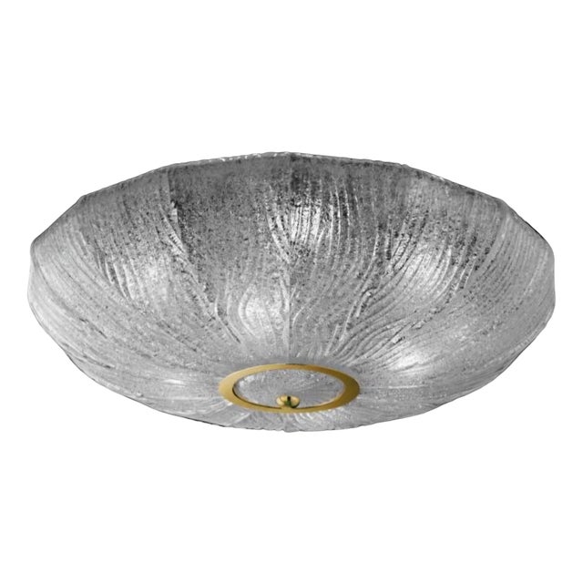 Dew Glass Ceiling Light Royal Model in Iron and Brass by Barovier and Toso for Barovier & Toso, 1970s For Sale