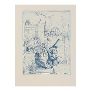 Joseph Pecsenke Commedia Dell'arte Etching For Sale