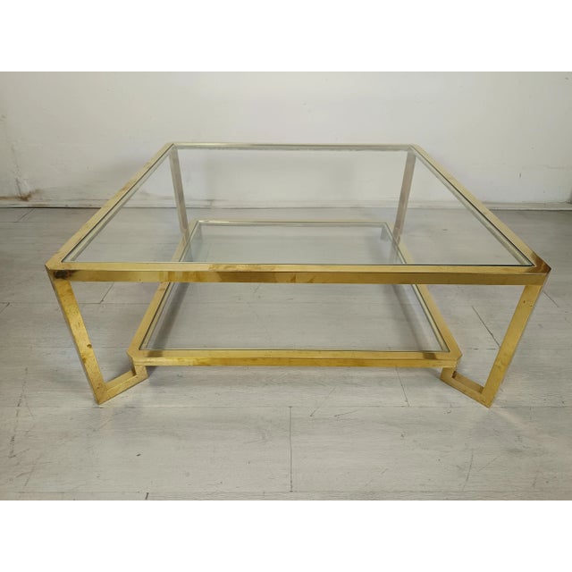 Modernist Golden Brass Coffee Table, 1970s For Sale - Image 17 of 17