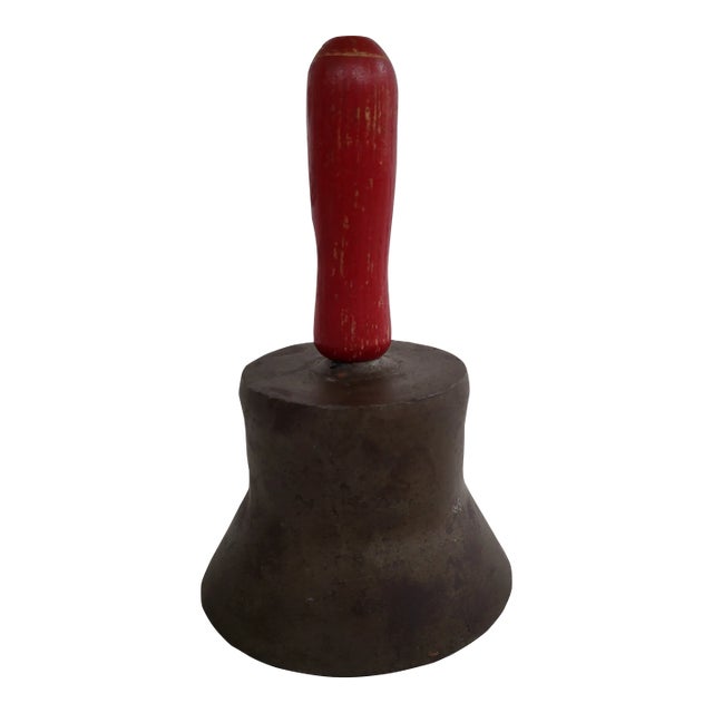 Antique Metal & Wood Schoolhouse Bell For Sale