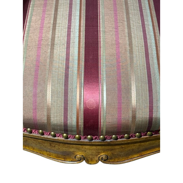 Brown Set of 8 Vintage Minton-Spidell Walnut French Provincial Dining Chairs For Sale - Image 8 of 11