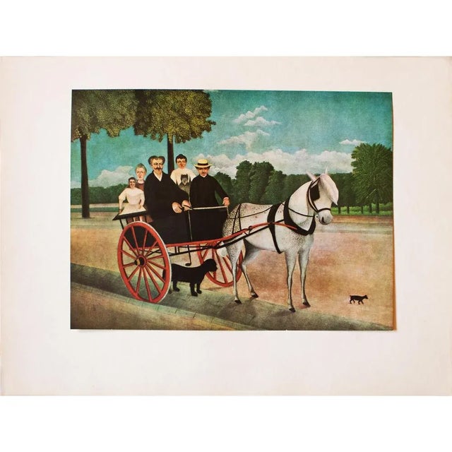 Teal 1940s After Henri Rousseau, "M. Juniet's Pony Cart" First Edition Swiss Full-Color Print For Sale - Image 8 of 8