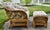 Braxton Culler Rattan Wicker Lounge Accent Chair & Ottoman Set Coastal Boho For Sale - Image 11 of 16