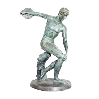 Bronze Statue of the Discobole of Myron, 1950s For Sale