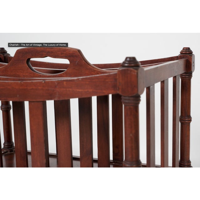 English Regency Revival Mahogany Canterbury Magazine Rack With Drawer & Brass Casters, Circa 1900–1920 For Sale In Los Angeles - Image 6 of 8