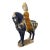 Beijing Niren Zhang Tang Style Cobalt Sancai Glazed Horse & Rider Figurine - 17" For Sale