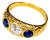 14K Yellow Gold Diamond Sapphire Wedding Ring Band Antique Estate For Sale