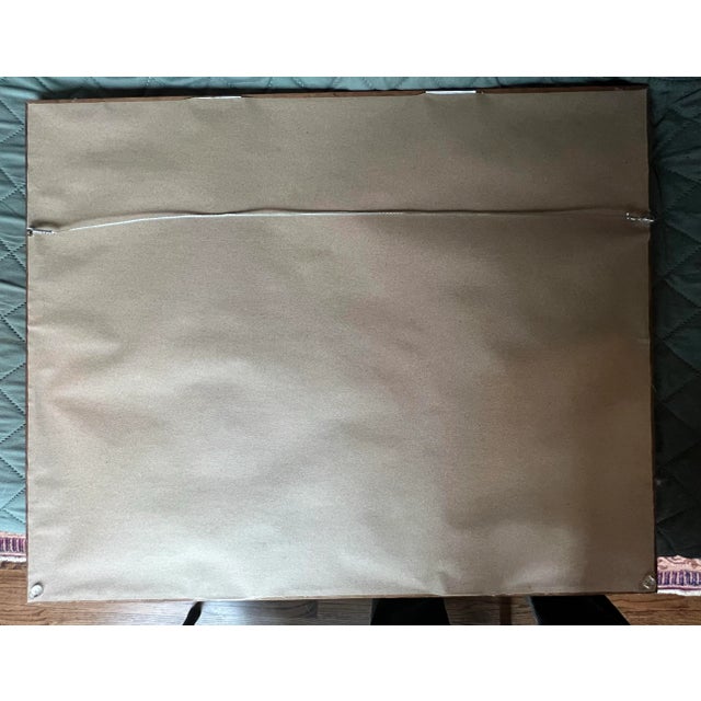 Charming needlework petit point done in wool of a young girl holding her lamb. there are scattered flowers throughout the...