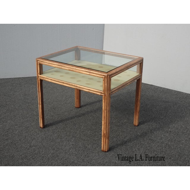 Vintage Mid Century Modern Bamboo Shadow Box End Table by McGuire ...