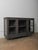 Mid-Century Modern Charcoal-Washed Wooden Glass Cabinet With Brass Details For Sale - Image 3 of 6