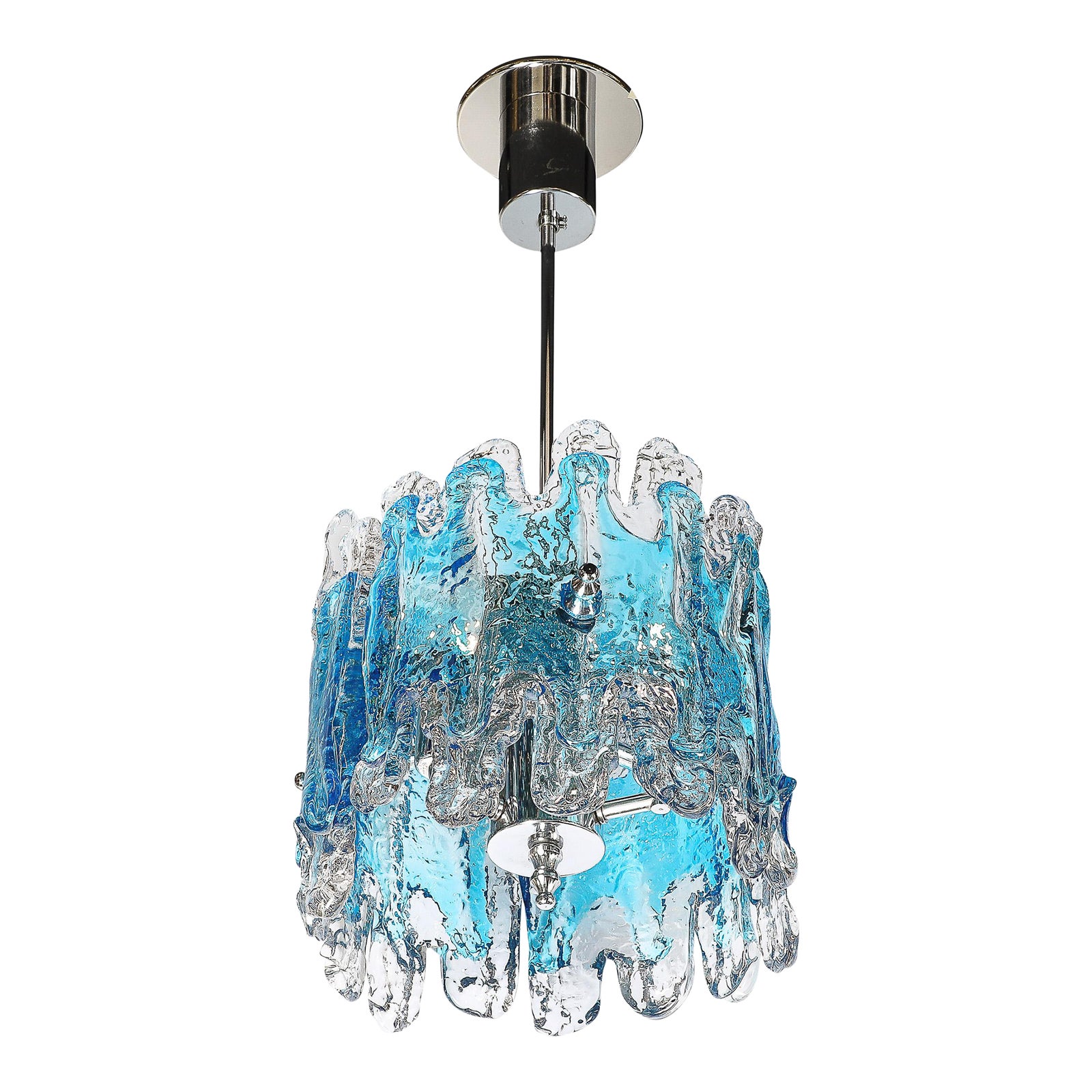 Mid-Century Modernist Hand-Blown Ultramarine Murano Glass Splash Form ...