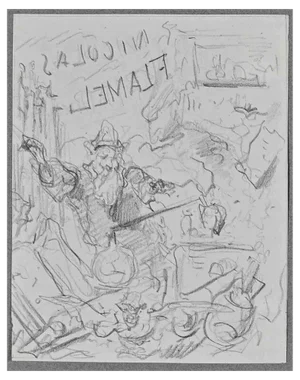 Celestine Nanteuil, Nicolas Flamel, Drawing, 1850s